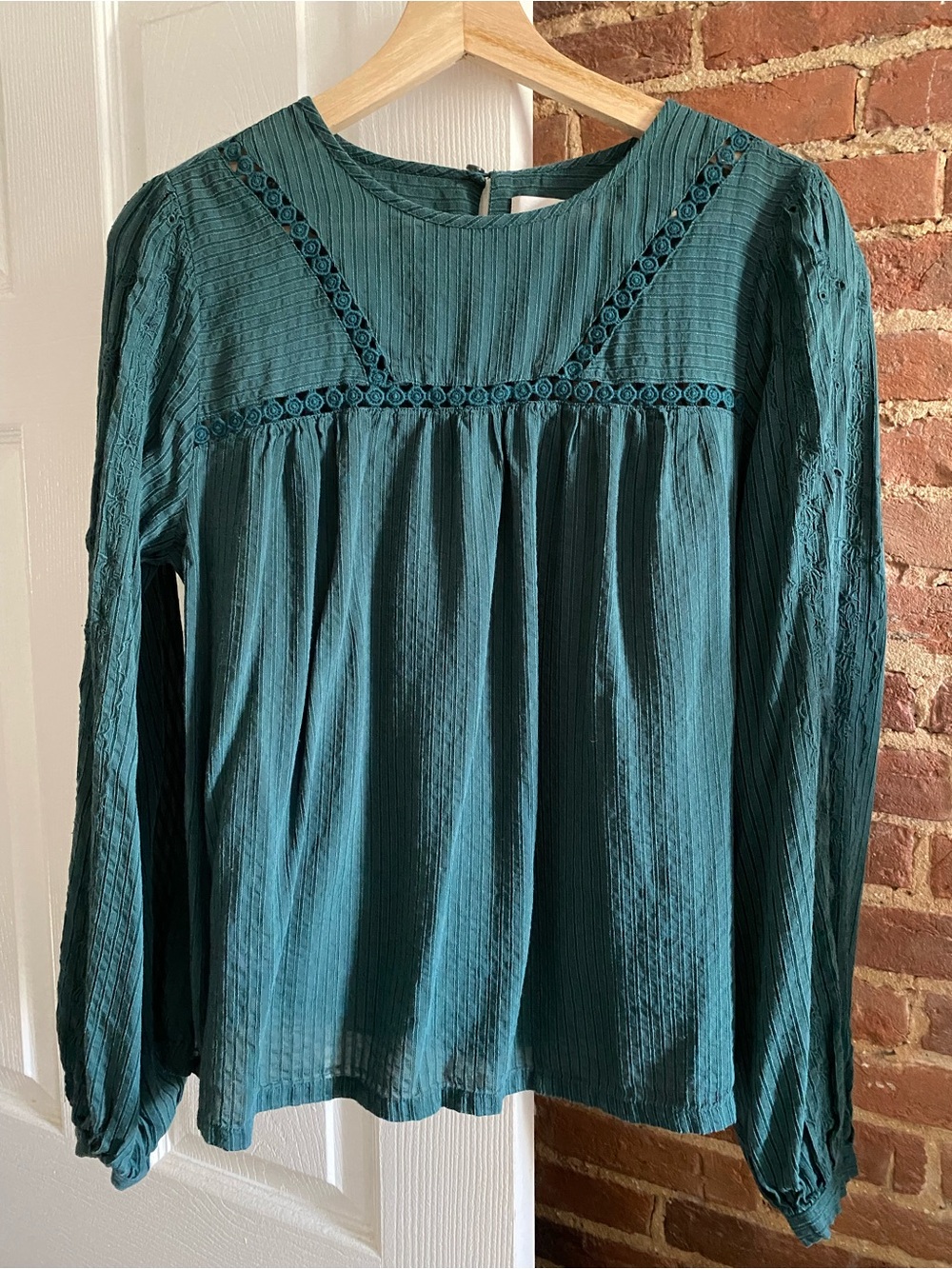 Loft Embroidered Popover Blouse